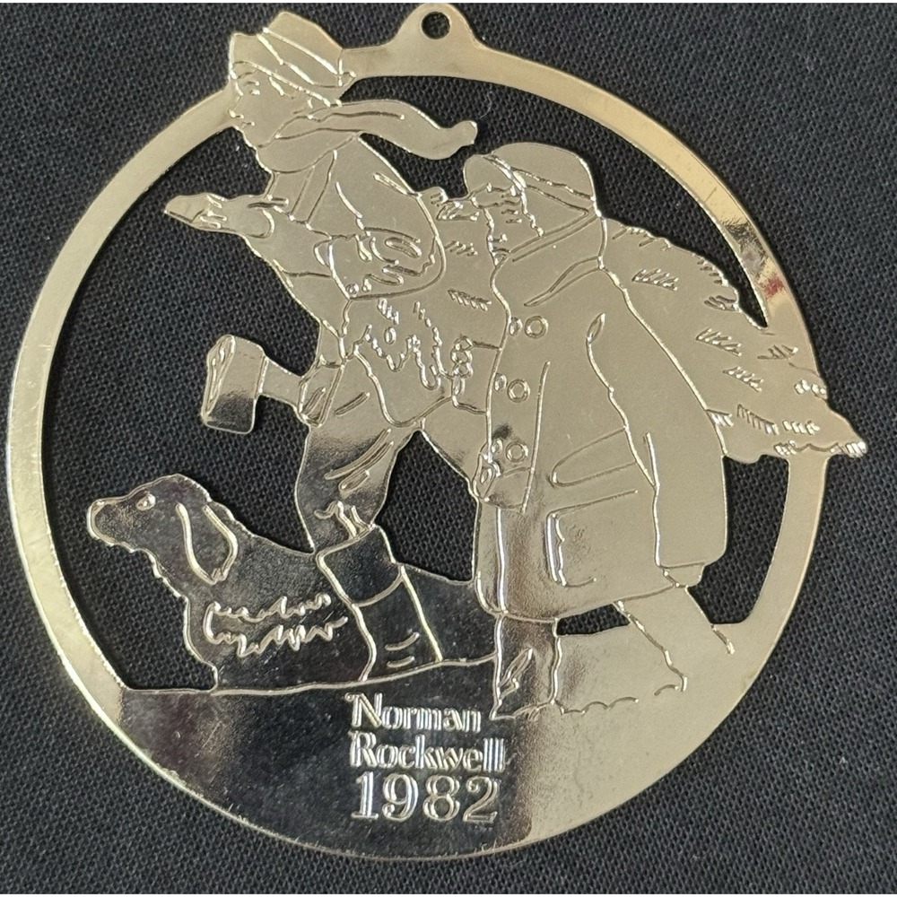Vintage 1982 Collectible Norman Rockwell Metal Christmas Ornament McDonald's